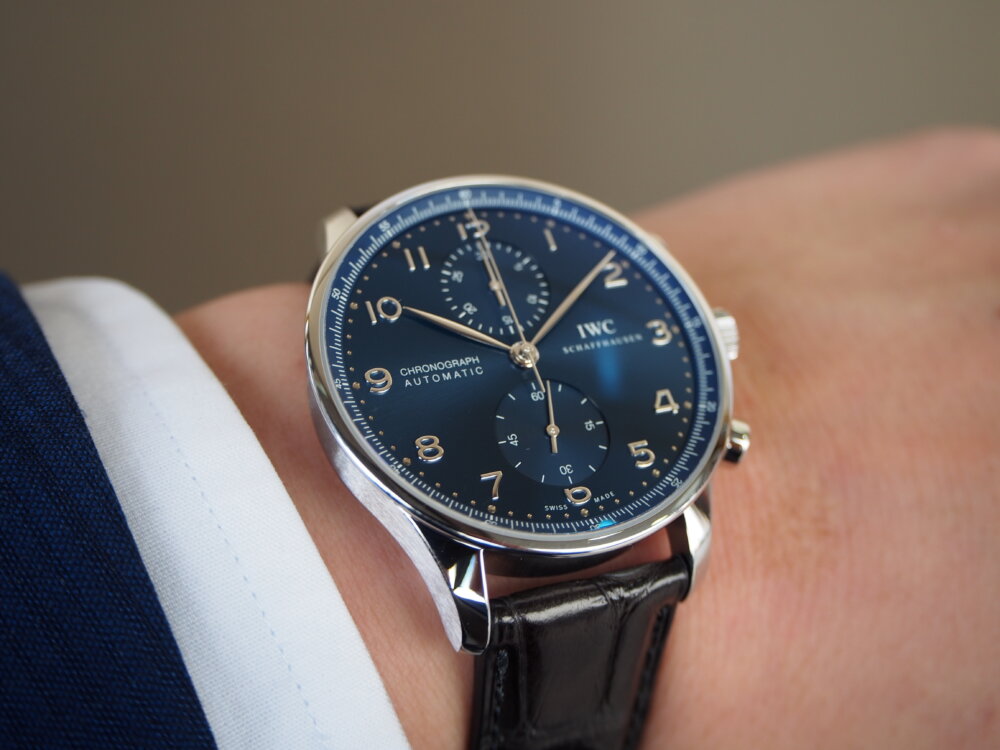 IWC ポルトギーゼクロノグラフを選ぶならブルーの文字盤はいかがでしょ 