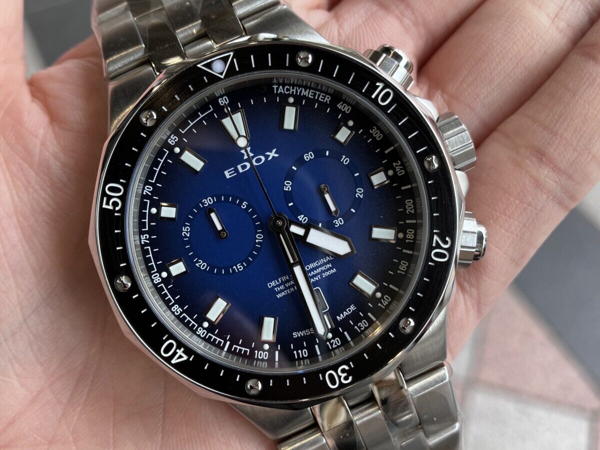 【 エドックス 】 1970年代の腕時計を現代に再現！「デルフィン オリジナル クロノグラフ」をご紹介いたします。-EDOX -IMG_1172-edited