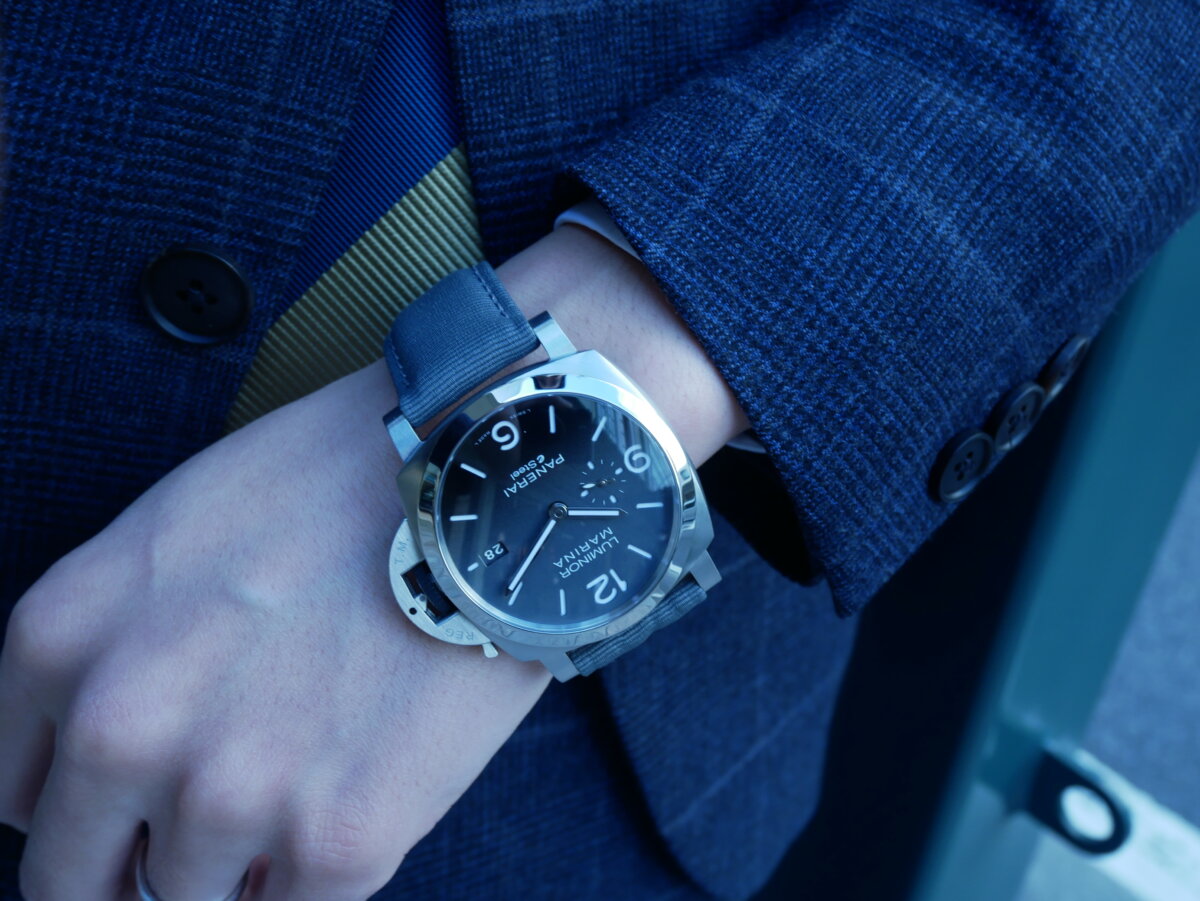 リサイクルベースの新素材を採用した【ルミノール マリーナ eSteel™ Grigio Roccia】-PANERAI -P1070188