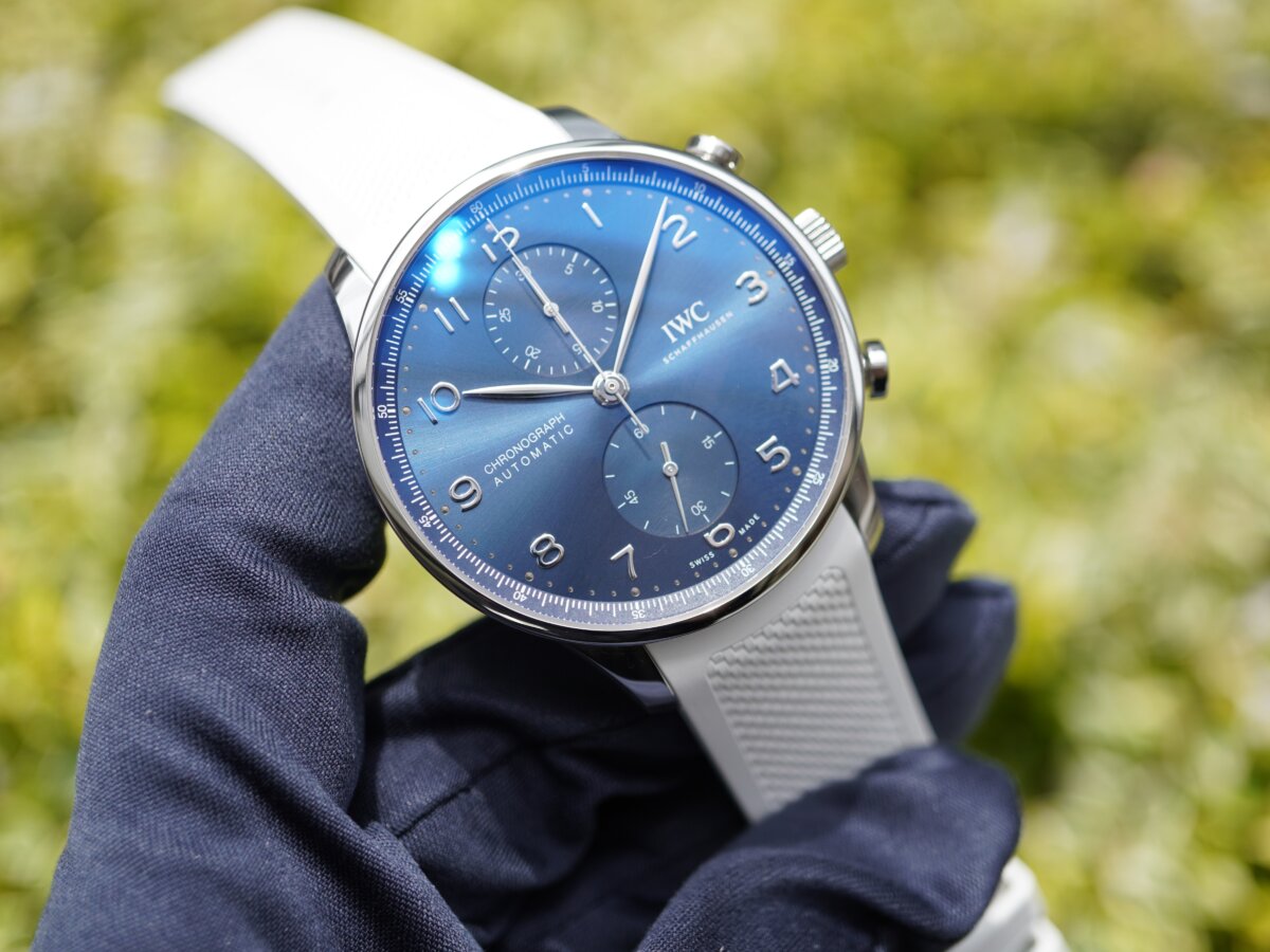 IWC ポルトギーゼ クロノグラフ用 純正ラバーベルト ブルー XL - 時計