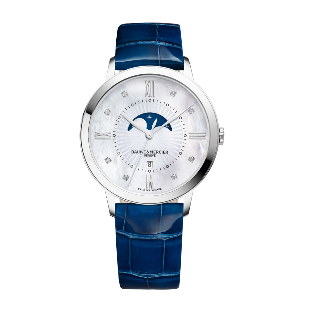 BAUME＆MERCIER レディースムーンフェイズウォッチ クラシマ-