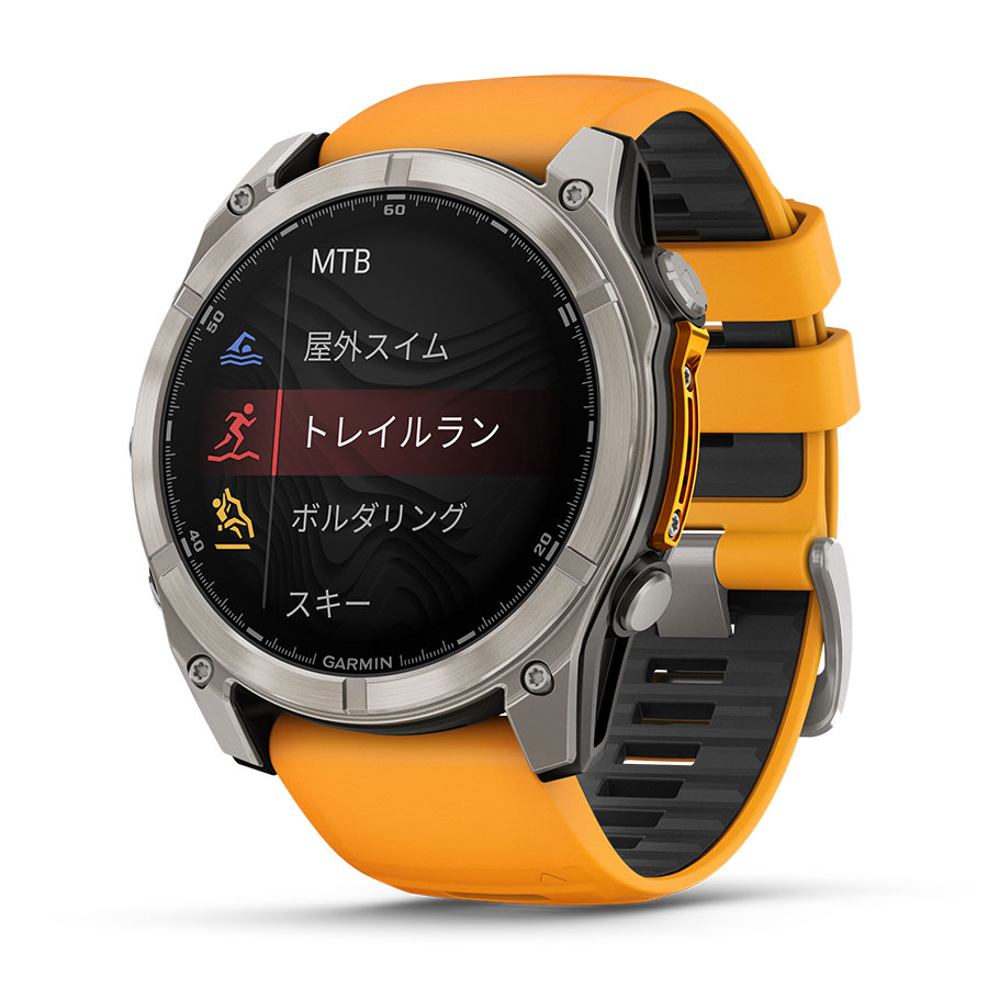 ガーミン｜fēnix 8 Sapphire AMOLED 51mm Ti / Orange - 010-02905-50