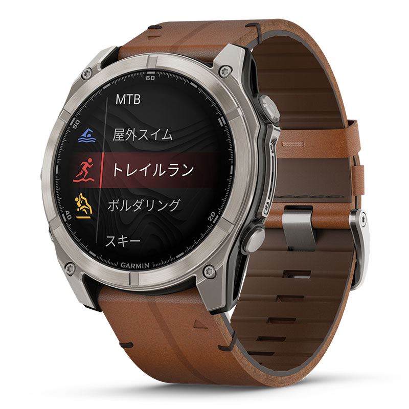 ガーミン｜fēnix 8 Sapphire AMOLED 51mm Ti / Leather Band - 010-02905-81