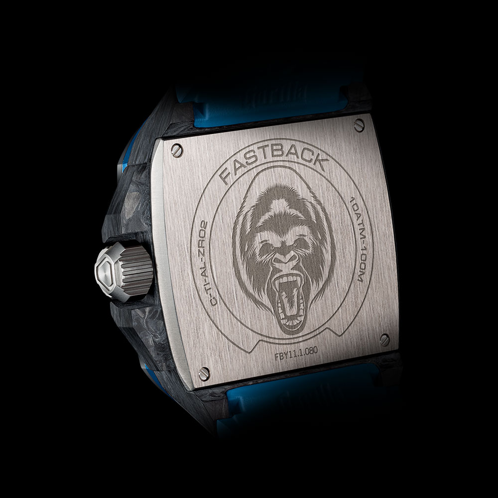 【美品】GORILLA ゴリラ ファストバック ギャラクシー・ブルー 自動巻き メンズ 腕時計 純正ラバーベルト FBY11.1.274