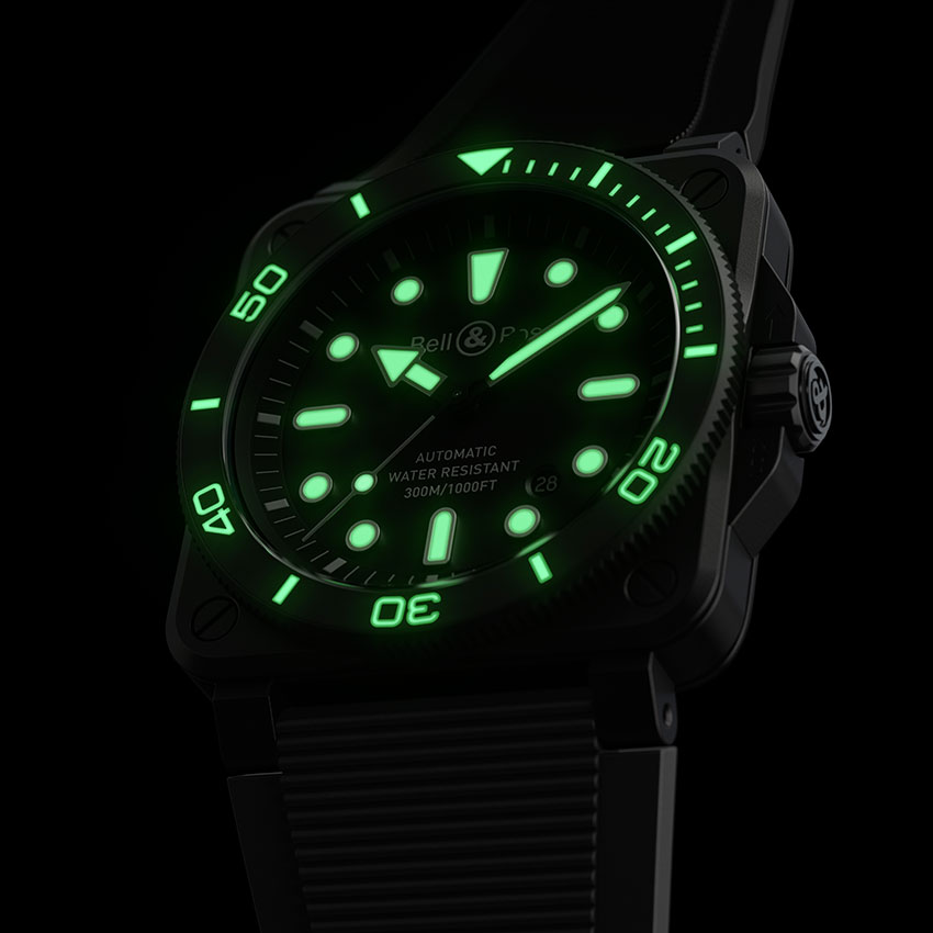 ベル＆ロス｜BR 03 DIVER BLACK MATTE CERAMIC - BR03A-D-BL-CE/SRB