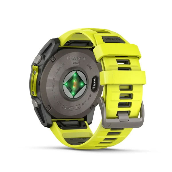 ガーミン｜fēnix 8 Sapphire Dual Power 51mm Ti / Amp Yellow - 010-02907-51